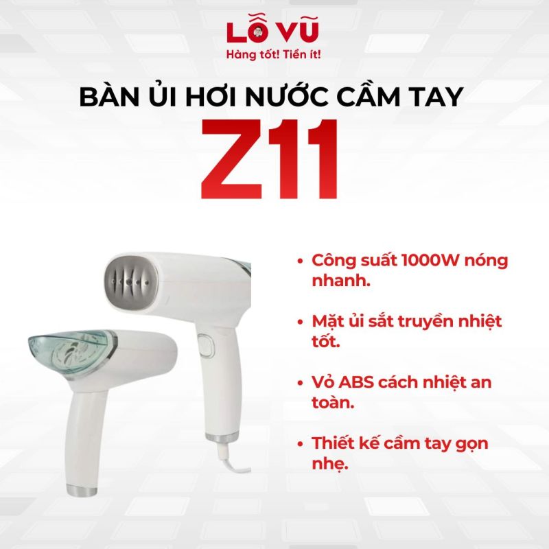 Bàn ủi hơi nước cầm tay Z11 công suất lên tới 1000W