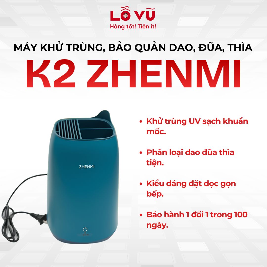 Máy khử trùng và bảo quản dao, đũa, thìa K2 ZHENMI