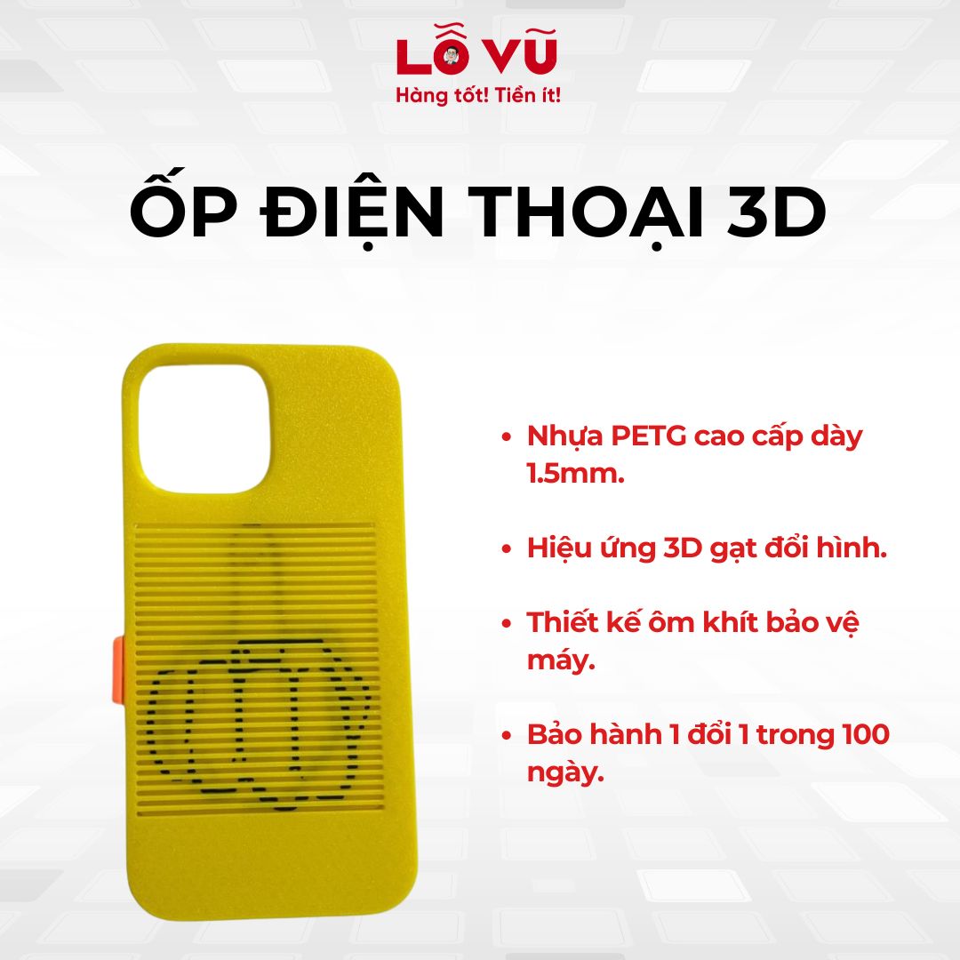 Ốp điện thoại 3D - Nhựa PETG cao cấp, hiệu ứng 3D gạt đổi hình