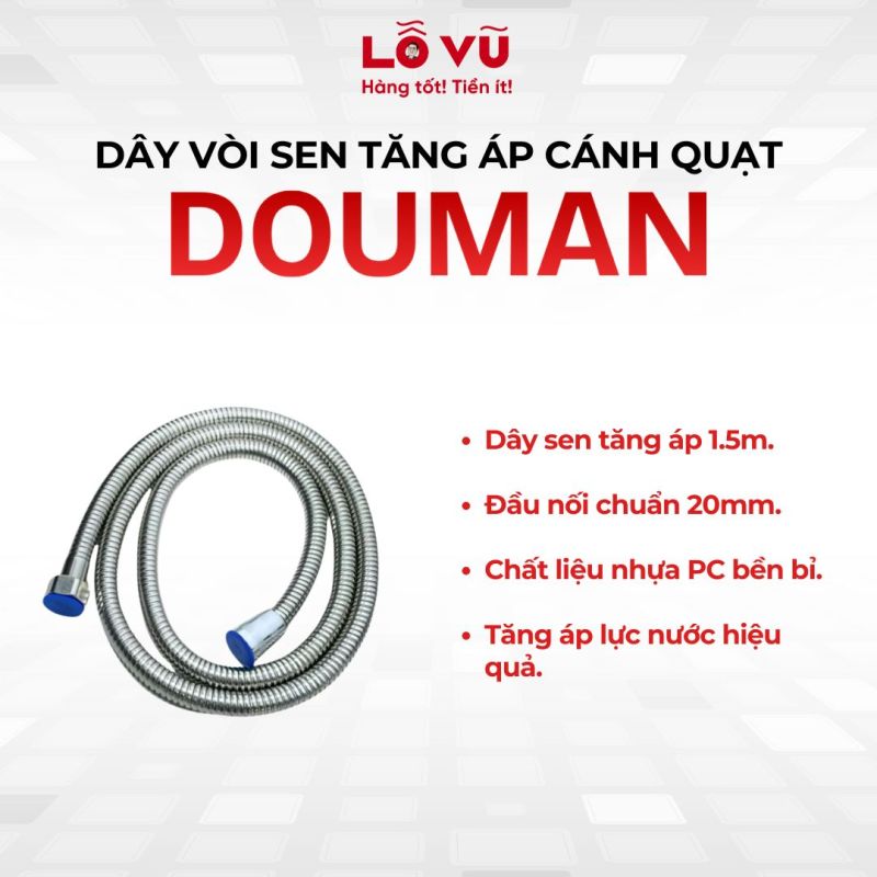 Dây Vòi sen tăng áp cánh quạt DOUMAN -1,5m