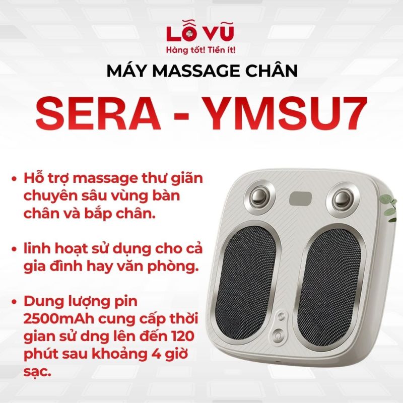 Máy Massage Chân Cao Cấp SERA YMSU7 - Máy Massage Bàn Chân Bắp Chân Công Nghệ Nhiệt Hồng Ngoại Thiết Kế Công Thái Học