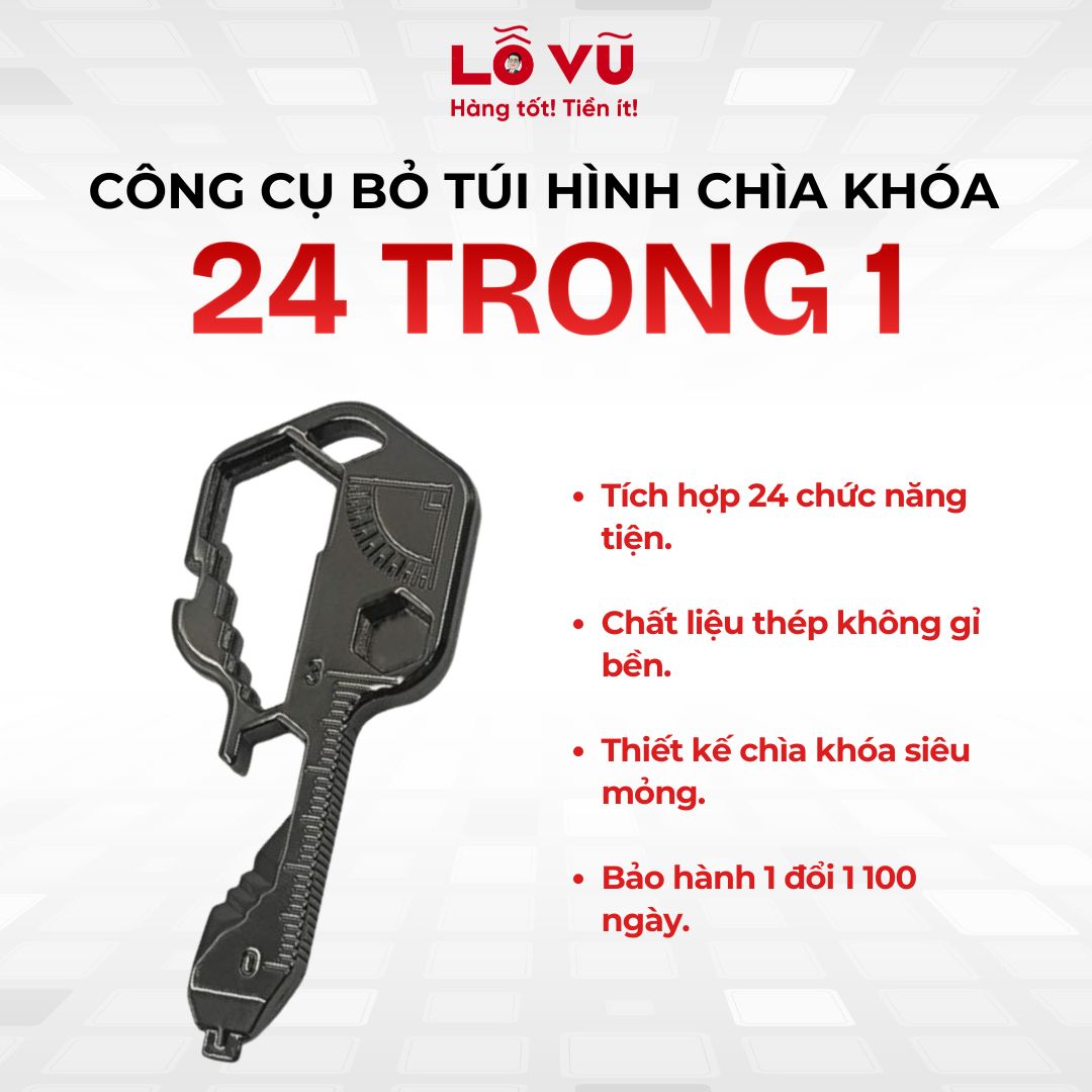 Công cụ bỏ túi hình chìa khóa 24 trong 1