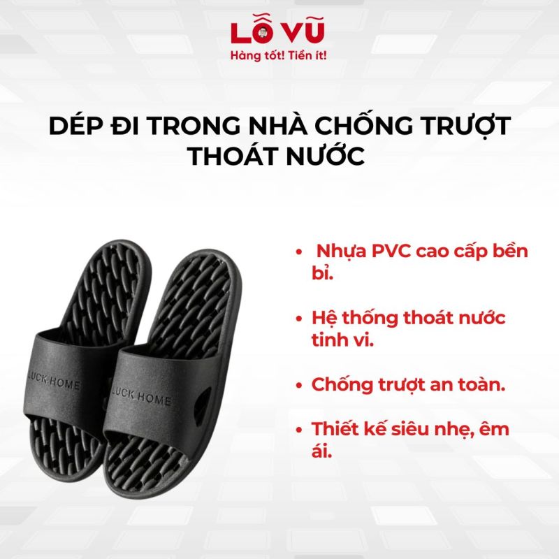 Dép đi trong nhà chống trượt thoát nước - size 42/43