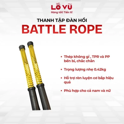 Thanh tập đàn hồi battle rope - Rèn luyện cơ bắp, săn chắc thân trên