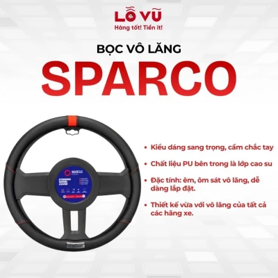 Bọc Vô Lăng Sparco - Thiết kế êm, ôm sát vô lăng, dễ dàng tháo lắp