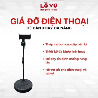 Giá đỡ điện thoại để bàn xoay đa năng - Bền bỉ, linh hoạt & ổn định