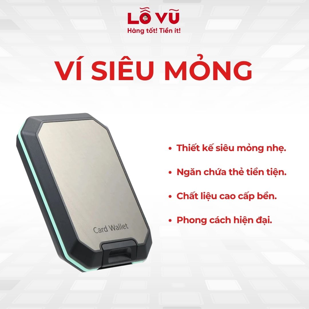 Ví siêu mỏng - Thiết kế hiện đại , chất liệu cao cấp, có ngăn chứa thẻ