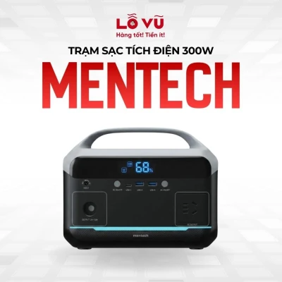 Trạm sạc di động 300W MENTECH MT300 M1 - AC 220V, Nhiều cổng kết nối, Thiết kế di động, Tuổi thọ cao lên đến 3.000 chu kỳ sạc