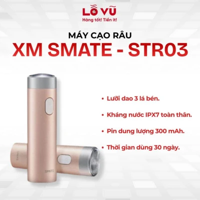 Máy Cạo Râu XM SMATE - STR03, chính hãng – Tích hợp hệ thống lưỡi dao 3 lá và chuẩn chống nước IPX7