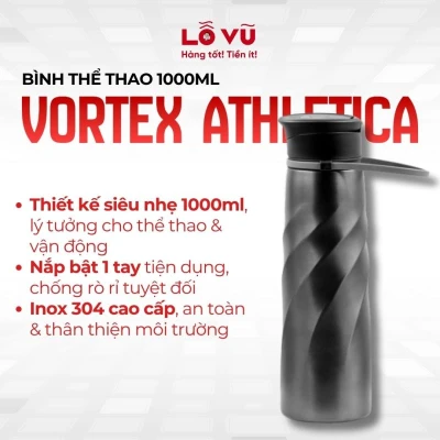 Bình thể thao Brandcharger Vortex Athletica - Dung tích 1000ml - Không giữ nhiệt