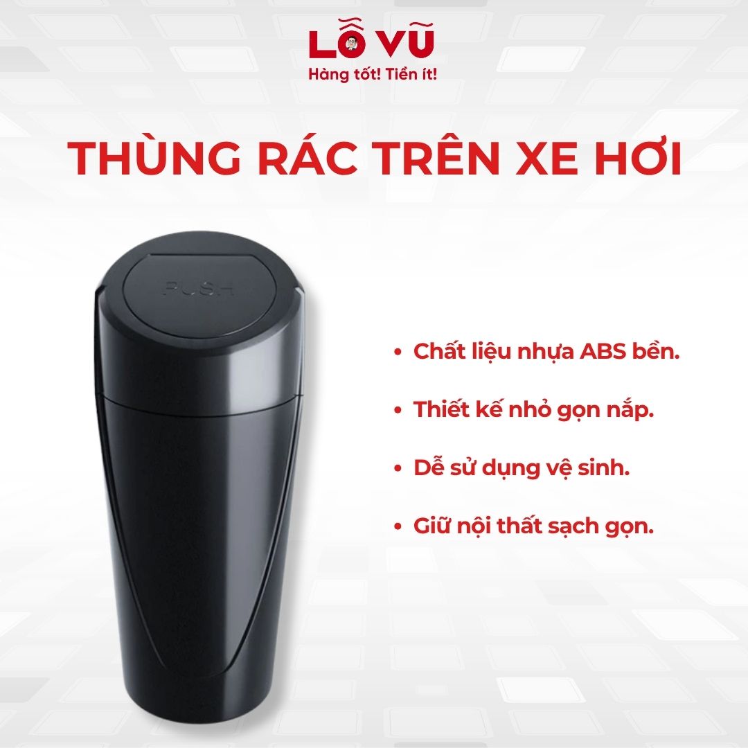 Thùng rác trên xe hơi