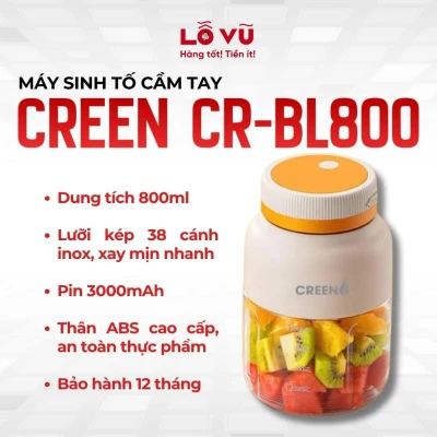 Máy sinh tố cầm tay CREEN CR-BL800-Công suất 80W, dung tích lớn