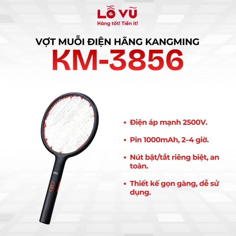 Vợt muỗi điện KM-3856 hãng KANGMING