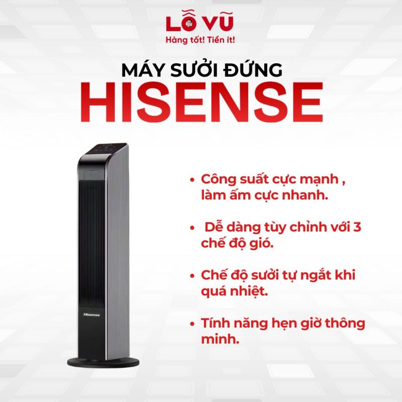 Máy sưởi đứng Hisense - Làm ấm nhanh, thông minh & toàn diện.