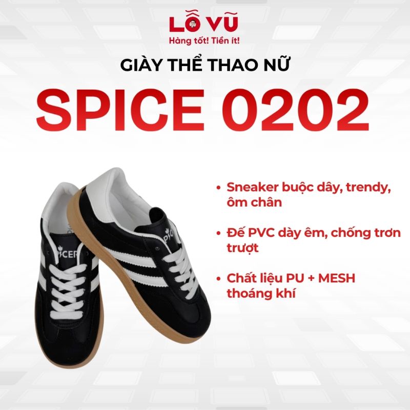 Giày SPICE Nữ SPI-0202 - Giày thể thao nữ basic, êm nhẹ, thoải mái và cân mọi outfit